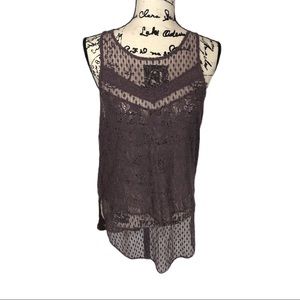 American Eagle Purple Lace Tank Top